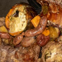 IMG_6451 20/11/2019 - Le résultat est qu'un goût de fumée se retrouve partout. Ce fut un jour d'excés pour les flexitariens que nous sommes. Close up of the end result...